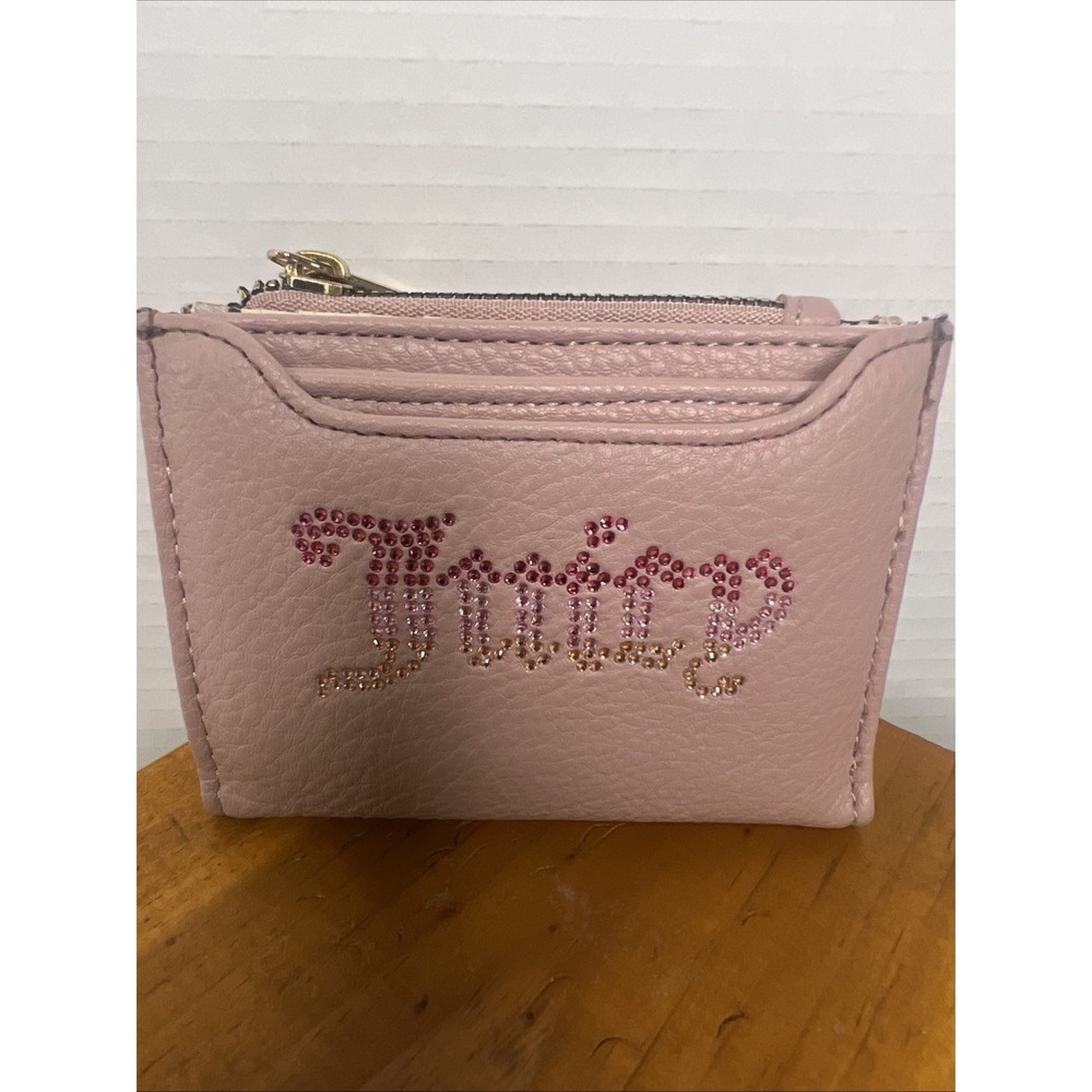 Juicy Couture Dusty Blush W/Pink‎ Bifold With Pullout Card Case Wallet